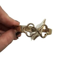 Crown & Ivy Gold Clover Spring Loaded Cuff Bracelet NWT